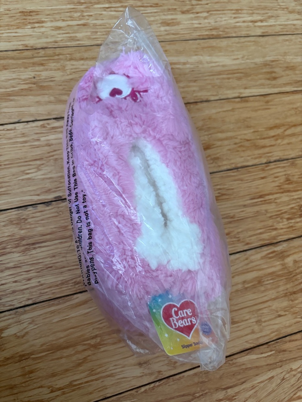 Care Bears Pink Plush Slipper Socks with White Lining